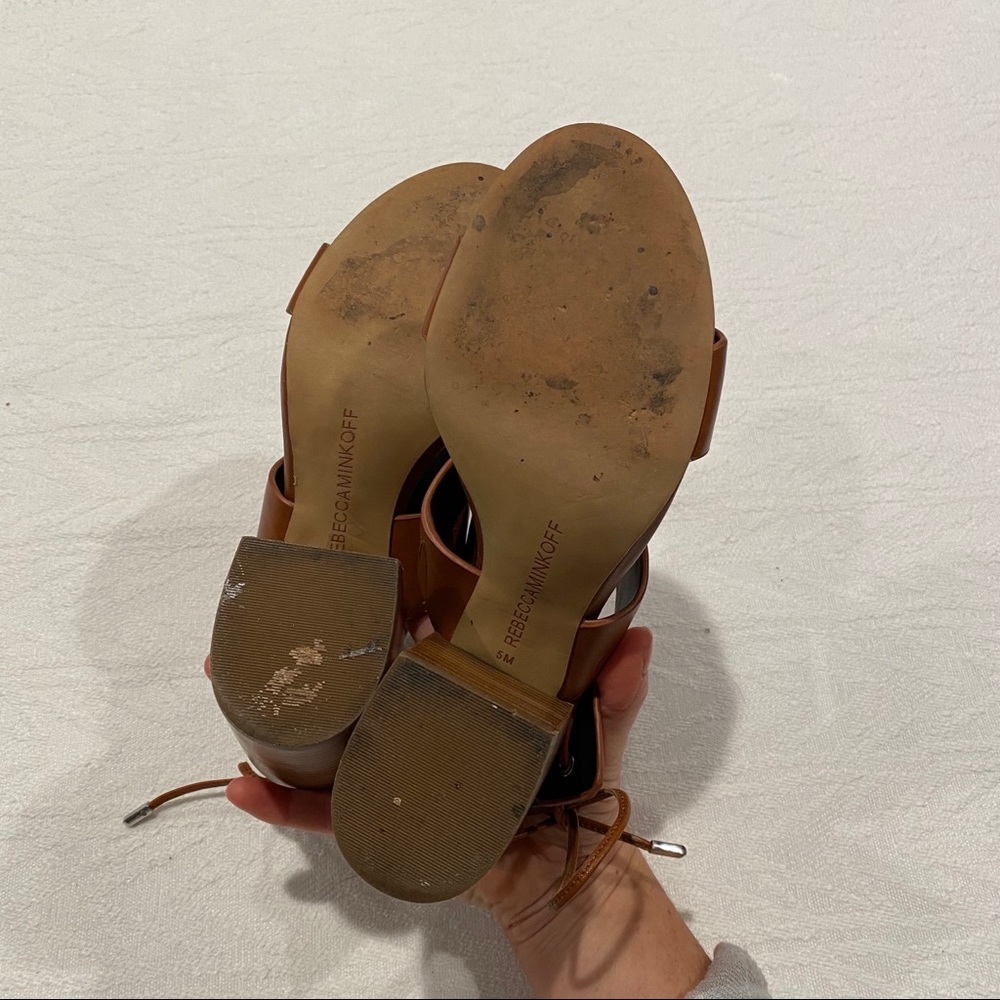 Rebecca Minkoff Christy Leather Block Tie Heels, 5 - Picture 7 of 9